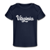 Virginia Baby T-Shirt - Organic Hand Lettered Virginia Infant T-Shirt - dark navy