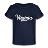 Virginia Baby T-Shirt - Organic Hand Lettered Virginia Infant T-Shirt - dark navy