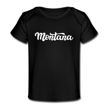 Montana Baby T-Shirt - Organic Hand Lettered Montana Infant T-Shirt - black