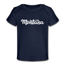 Montana Baby T-Shirt - Organic Hand Lettered Montana Infant T-Shirt - dark navy