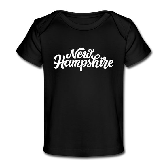 New Hampshire Baby T-Shirt - Organic Hand Lettered New Hampshire Infant T-Shirt - black