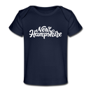 New Hampshire Baby T-Shirt - Organic Hand Lettered New Hampshire Infant T-Shirt - dark navy