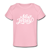 New Jersey Baby T-Shirt - Organic Hand Lettered New Jersey Infant T-Shirt - light pink