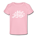 New Jersey Baby T-Shirt - Organic Hand Lettered New Jersey Infant T-Shirt - light pink
