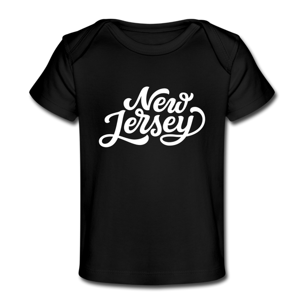 New Jersey Baby T-Shirt - Organic Hand Lettered New Jersey Infant T-Shirt - black