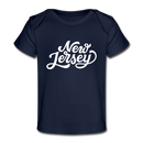 New Jersey Baby T-Shirt - Organic Hand Lettered New Jersey Infant T-Shirt - dark navy