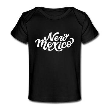 New Mexico Baby T-Shirt - Organic Hand Lettered New Mexico Infant T-Shirt - black