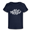 New Mexico Baby T-Shirt - Organic Hand Lettered New Mexico Infant T-Shirt - dark navy