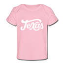 Texas Baby T-Shirt - Organic Hand Lettered Texas Infant T-Shirt - light pink