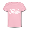 Texas Baby T-Shirt - Organic Hand Lettered Texas Infant T-Shirt - light pink