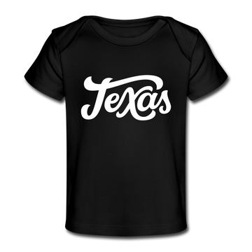 Texas Baby T-Shirt - Organic Hand Lettered Texas Infant T-Shirt - black