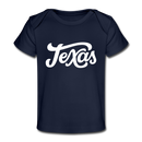 Texas Baby T-Shirt - Organic Hand Lettered Texas Infant T-Shirt - dark navy