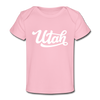 Utah Baby T-Shirt - Organic Hand Lettered Utah Infant T-Shirt - light pink