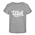 Utah Baby T-Shirt - Organic Hand Lettered Utah Infant T-Shirt - heather gray