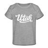 Utah Baby T-Shirt - Organic Hand Lettered Utah Infant T-Shirt - heather gray