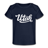 Utah Baby T-Shirt - Organic Hand Lettered Utah Infant T-Shirt - dark navy