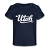 Utah Baby T-Shirt - Organic Hand Lettered Utah Infant T-Shirt - dark navy