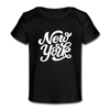 New York Baby T-Shirt - Organic Hand Lettered New York Infant T-Shirt - black