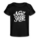 New York Baby T-Shirt - Organic Hand Lettered New York Infant T-Shirt - black