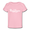 Pennsylvania Baby T-Shirt - Organic Hand Lettered Pennsylvania Infant T-Shirt - light pink