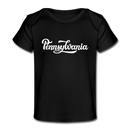 Pennsylvania Baby T-Shirt - Organic Hand Lettered Pennsylvania Infant T-Shirt - black