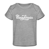 Pennsylvania Baby T-Shirt - Organic Hand Lettered Pennsylvania Infant T-Shirt - heather gray