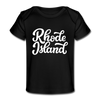 Rhode Island Baby T-Shirt - Organic Hand Lettered Rhode Island Infant T-Shirt - black