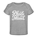 Rhode Island Baby T-Shirt - Organic Hand Lettered Rhode Island Infant T-Shirt - heather gray