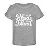 Rhode Island Baby T-Shirt - Organic Hand Lettered Rhode Island Infant T-Shirt - heather gray