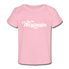 Wisconsin Baby T-Shirt - Organic Hand Lettered Wisconsin Infant T-Shirt - light pink