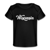 Wisconsin Baby T-Shirt - Organic Hand Lettered Wisconsin Infant T-Shirt - black