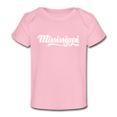 Mississippi Baby T-Shirt - Organic Hand Lettered Mississippi Infant T-Shirt - light pink