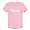 Mississippi Baby T-Shirt - Organic Hand Lettered Mississippi Infant T-Shirt - light pink