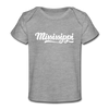 Mississippi Baby T-Shirt - Organic Hand Lettered Mississippi Infant T-Shirt - heather gray