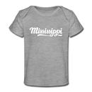 Mississippi Baby T-Shirt - Organic Hand Lettered Mississippi Infant T-Shirt - heather gray