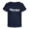 Mississippi Baby T-Shirt - Organic Hand Lettered Mississippi Infant T-Shirt - dark navy