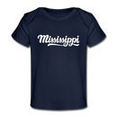Mississippi Baby T-Shirt - Organic Hand Lettered Mississippi Infant T-Shirt - dark navy