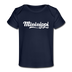Mississippi Baby T-Shirt - Organic Hand Lettered Mississippi Infant T-Shirt - dark navy