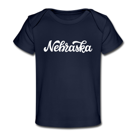 Nebraska Baby T-Shirt - Organic Hand Lettered Nebraska Infant T-Shirt