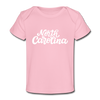 North Carolina Baby T-Shirt - Organic Hand Lettered North Carolina Infant T-Shirt - light pink