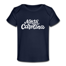 North Carolina Baby T-Shirt - Organic Hand Lettered North Carolina Infant T-Shirt - dark navy