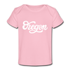 Oregon Baby T-Shirt - Organic Hand Lettered Oregon Infant T-Shirt - light pink
