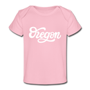 Oregon Baby T-Shirt - Organic Hand Lettered Oregon Infant T-Shirt - light pink