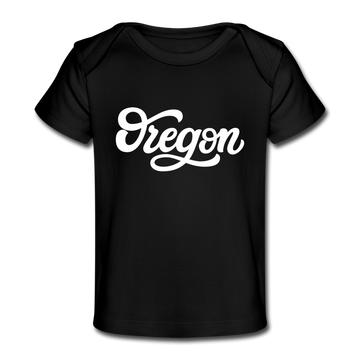 Oregon Baby T-Shirt - Organic Hand Lettered Oregon Infant T-Shirt - black