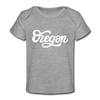 Oregon Baby T-Shirt - Organic Hand Lettered Oregon Infant T-Shirt - heather gray