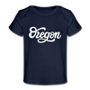 Oregon Baby T-Shirt - Organic Hand Lettered Oregon Infant T-Shirt - dark navy