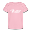Vermont Baby T-Shirt - Organic Hand Lettered Vermont Infant T-Shirt - light pink