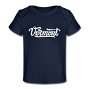 Vermont Baby T-Shirt - Organic Hand Lettered Vermont Infant T-Shirt - dark navy