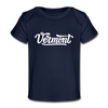 Vermont Baby T-Shirt - Organic Hand Lettered Vermont Infant T-Shirt - dark navy