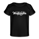 Washington Baby T-Shirt - Organic Hand Lettered Washington Infant T-Shirt - black